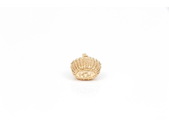 14k Yellow Gold Fabulous Nantucket Basket With Hinged Top Pendant