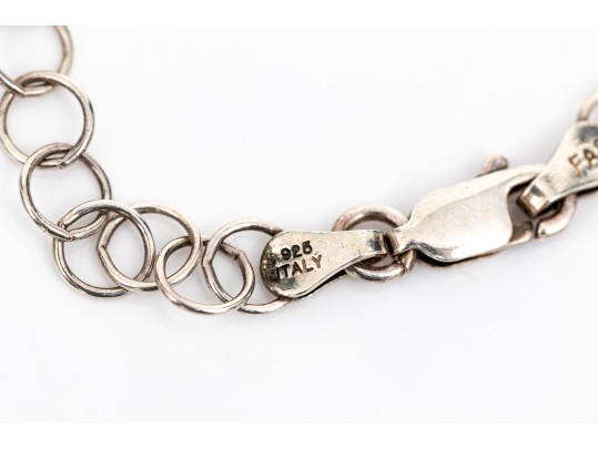 Sterling Silver Fun Opera Length Necklace With Coin Shaped Cultured Freshwater Pearl Stations
