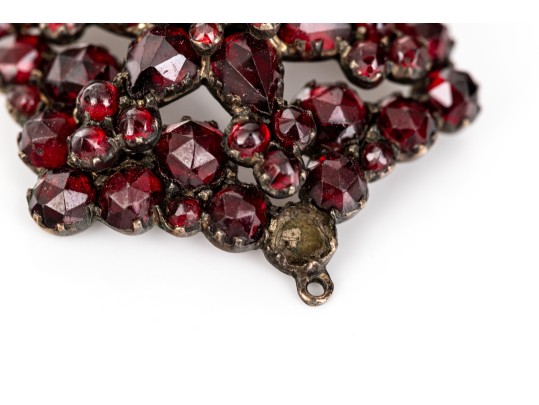 Collection Of Vintage Burgundy Czech Crystal Motif Jewelry Pieces