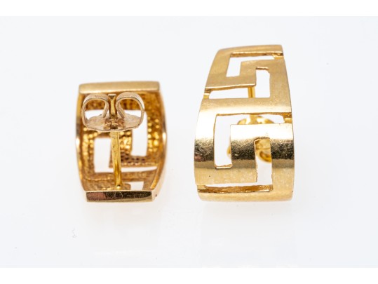 14k Yellow Gold Fabulous Greek Key Patterned 