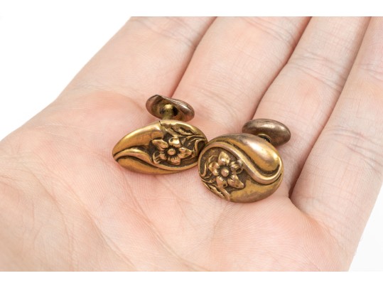 Two Pairs Of Handsome Antique Gold Filled Of Cufflinks