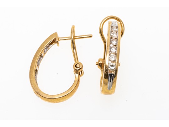 14k Yellow Gold Channel Set Diamond 