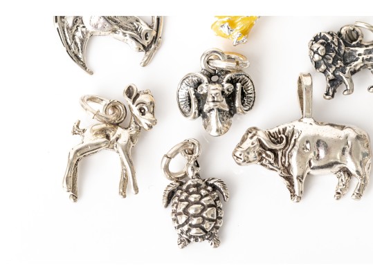 Fun Assorted Collection Of Sterling And Silverplate Creature Motif Charms