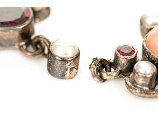 Collection Of Assorted Sterling Silver Garnet Motif Jewelry Pieces