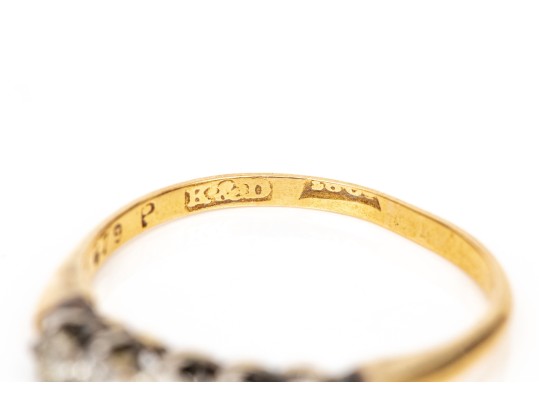 14k Gold Vintage Diamond Set Band Ring, App. 0.36 TCW, Size 5.75