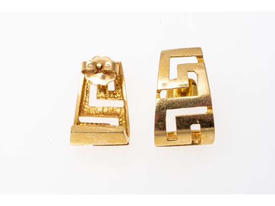 14k Yellow Gold Fabulous Greek Key Patterned 