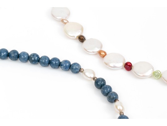 Attractive Assorted Lot Fun Blue Coral Beads, Blue Motif Cuff Bracelet 