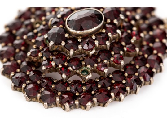 Collection Of Vintage Burgundy Czech Crystal Motif Jewelry Pieces