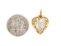 18k Yellow Gold Pave Diamond Heart Pendant, App. 0.07 TCW