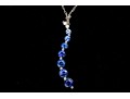 10k Gold Fabulous Graduated Ombre Sapphire Curved Stack Pendant, App. 0.80, With Chain