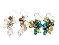 Two Pairs Of Fabulous Sterling Silver, Cultured Freshwater Pearl And Crystal Drop Earrings