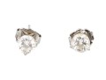 14k White Gold Classic Round Diamond Solitaire Earrings, App. 0.75 TCW