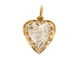 18k Yellow Gold Pave Diamond Heart Pendant, App. 0.07 TCW