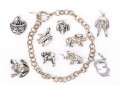 Charming Collection Of Sterling And Silverplate Loose Creature Motif Charms, With Bracelet