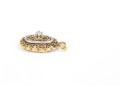 14k Yellow Gold Pretty Vintage Scalloped Filigree Pendant, Diamond Set, App. 0.03 CTS