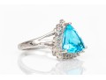Sterling Silver Striking Trillion Blue Topaz Ring, App. 3.09 CTS, Size 8.25