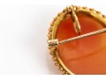 10k Yellow Gold Vintage Oval Cameo Brooch/pendant, Decorative Border 