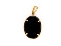 14k Yellow Gold Contemporary Black Laser Cut Cameo Pendant
