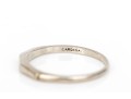14k White Gold Faceted Band Ring, Size 5.75+