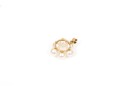 18k Yellow Gold Pretty 5.25mm Cultured Pearl Open Circle Pendant, Beautiful Lustre