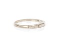 14k White Gold Faceted Band Ring, Size 5.75+