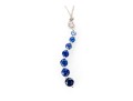 10k Gold Fabulous Graduated Ombre Sapphire Curved Stack Pendant, App. 0.80, With Chain