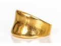 14k Yellow Gold Vintage Wide Concave Profile Dome Ring, Size 8