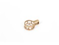 14k Yellow Gold Contemporary Bezel Set Large CZ Pendant