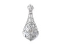 14k White Gold Pretty Vintage Filigree Brooch, Diamond Set, App. 0.20 TCW