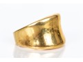 14k Yellow Gold Vintage Wide Concave Profile Dome Ring, Size 8