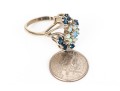 10k White Gold Vintage Opal And Blue Sapphire Cluster Ring, Size 6.75