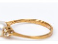 14k Yellow Gold Pretty 5.75mm Cultured Pearl And Diamond Ring, Size 5