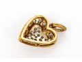 18k Yellow Gold Pave Diamond Heart Pendant, App. 0.07 TCW