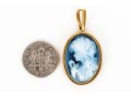 14k Yellow Gold Contemporary Black Laser Cut Cameo Pendant