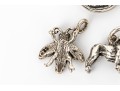 Charming Collection Of Sterling And Silverplate Loose Creature Motif Charms, With Bracelet
