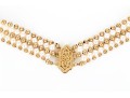 Striking 4.25mm Cultured Pearl And Bead Collar, With 14k Filigree Three Row Clasp