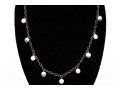 Sterling Silver Fun Opera Length Necklace With Coin Shaped Cultured Freshwater Pearl Stations