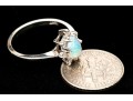 14k White Gold Vintage Pear Opal And Diamond Halo Ring, Size 6.5