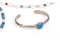 Attractive Assorted Lot Fun Blue Coral Beads, Blue Motif Cuff Bracelet 