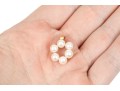 18k Yellow Gold Pretty 5.25mm Cultured Pearl Open Circle Pendant, Beautiful Lustre
