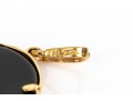 14k Yellow Gold Contemporary Black Laser Cut Cameo Pendant