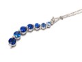 10k Gold Fabulous Graduated Ombre Sapphire Curved Stack Pendant, App. 0.80, With Chain