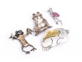 Collection Of Sterling Silver Fun Animal Motif Brooches