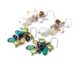 Two Pairs Of Fabulous Sterling Silver, Cultured Freshwater Pearl And Crystal Drop Earrings