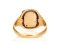 14k Yellow Gold Vintage Square Cushion Bloodstone Ring, Size 7.75