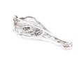 14k White Gold Pretty Vintage Filigree Brooch, Diamond Set, App. 0.20 TCW