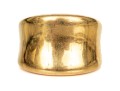 14k Yellow Gold Vintage Wide Concave Profile Dome Ring, Size 8