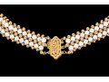 Striking 4.25mm Cultured Pearl And Bead Collar, With 14k Filigree Three Row Clasp