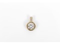 14k Yellow Gold Contemporary Bezel Set Large CZ Pendant