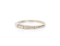 14k White Gold Faceted Band Ring, Size 5.75+